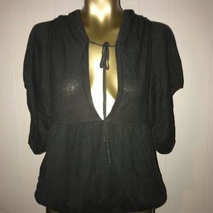 Free People boho top with hood